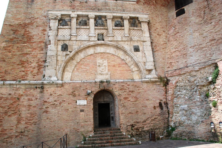 Perugia, Umbria. Porta Marzia, incorporating an Etruscan archway, city walls
